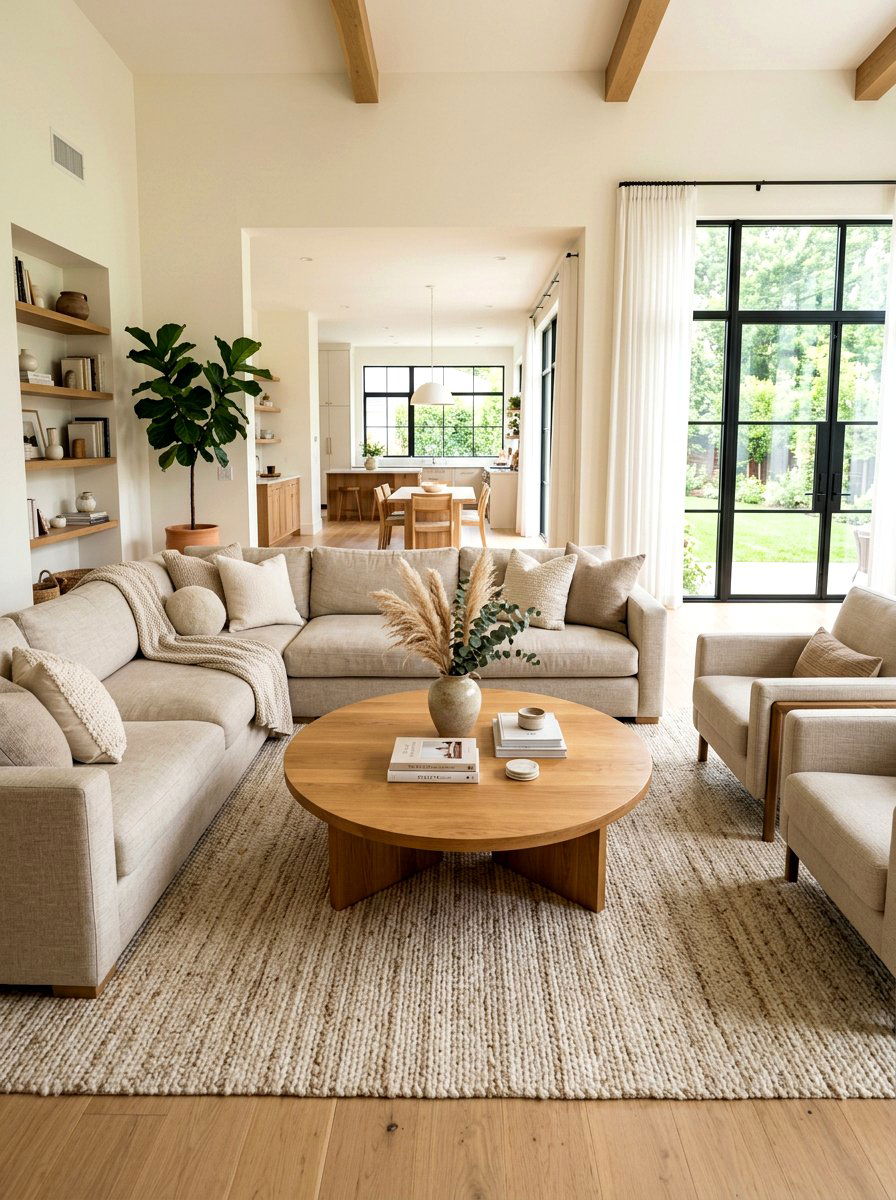 Oatmeal Living Room Round Coffee Table - 30 oatmeal living room ideas