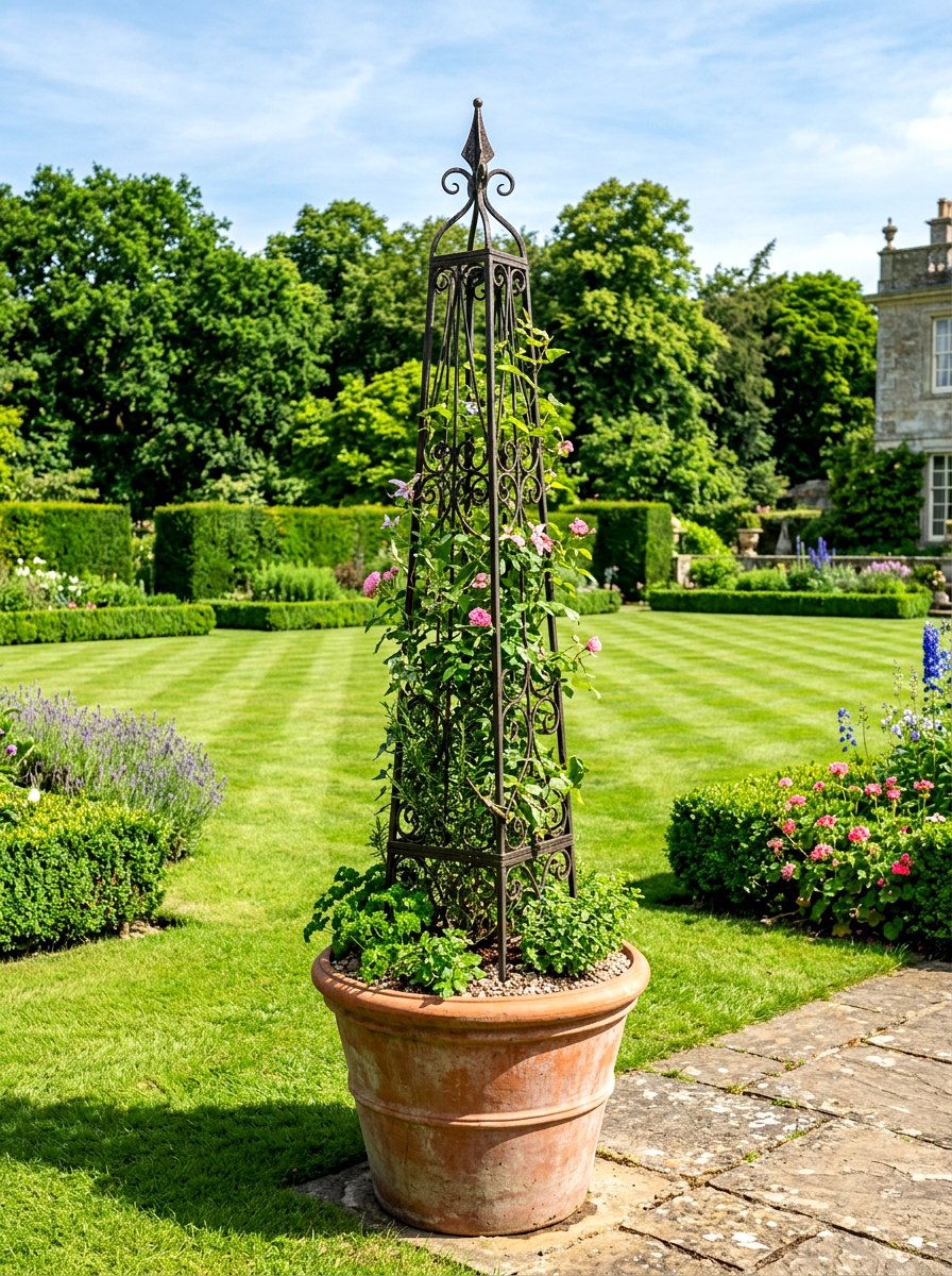 Obelisk Herb Support - 30 herb garden trellis ideas