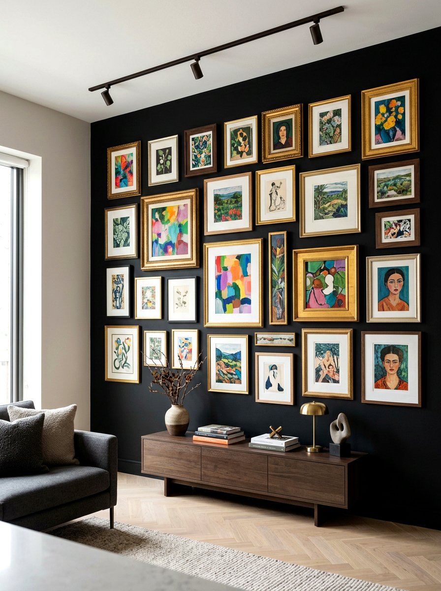 Obsidian Black Gallery - 30 dark moody wall ideas