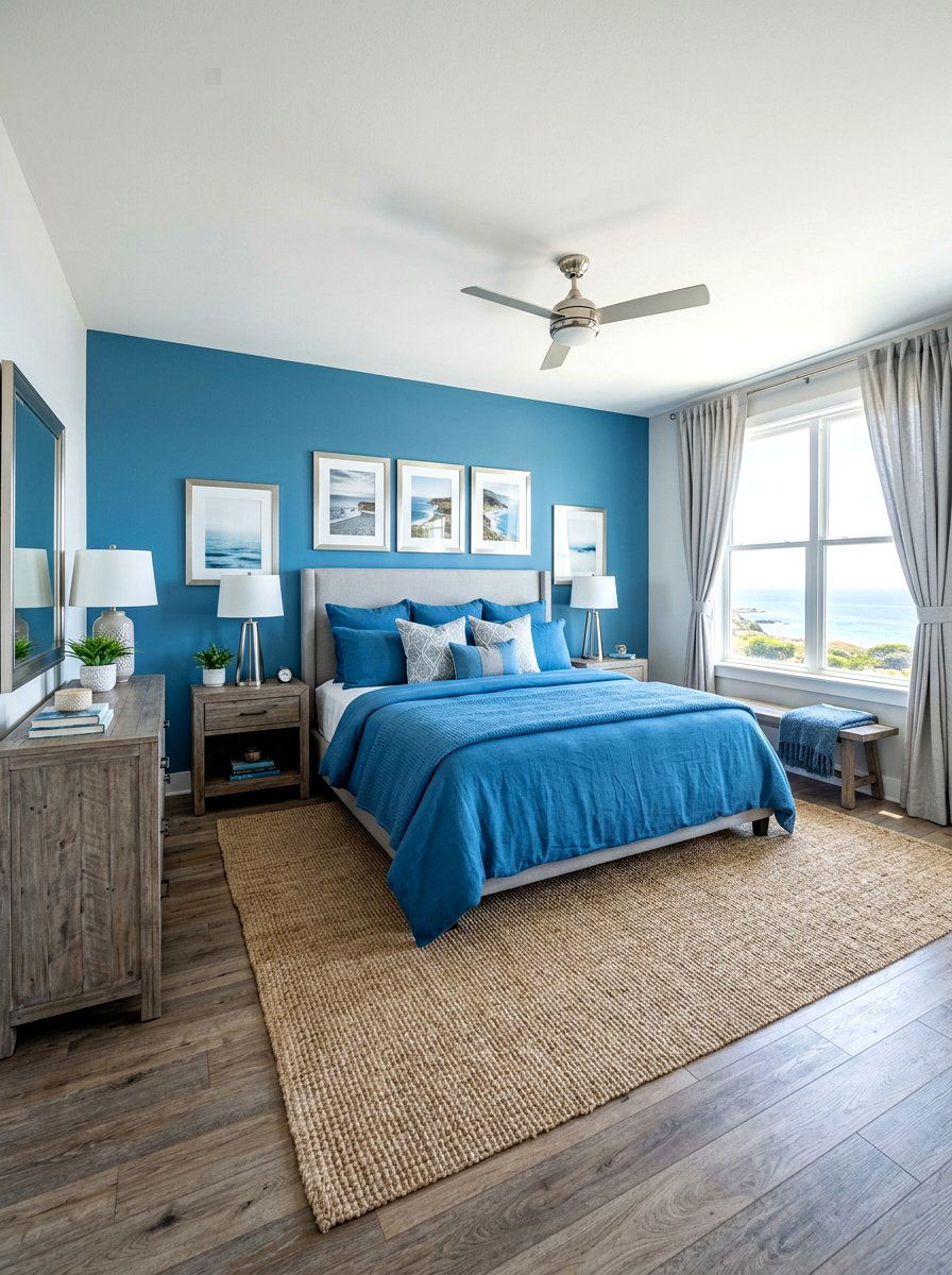 Ocean Blue And Nickel Gray Bedroom - 30 blue and gray bedroom ideas