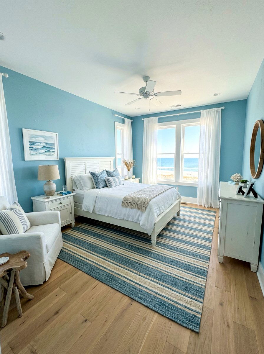 Ocean Blue Paint - 30 nautical bedroom ideas
