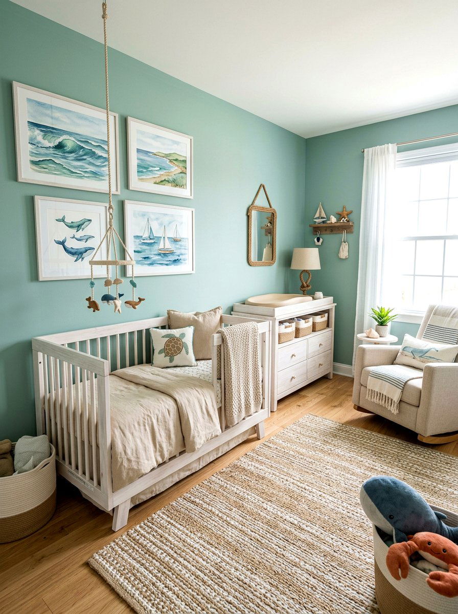 Ocean Theme Nursery - 30 gender neutral baby room ideas