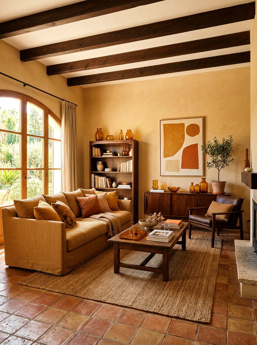 Ochre Living Room - 30 tonal living room ideas