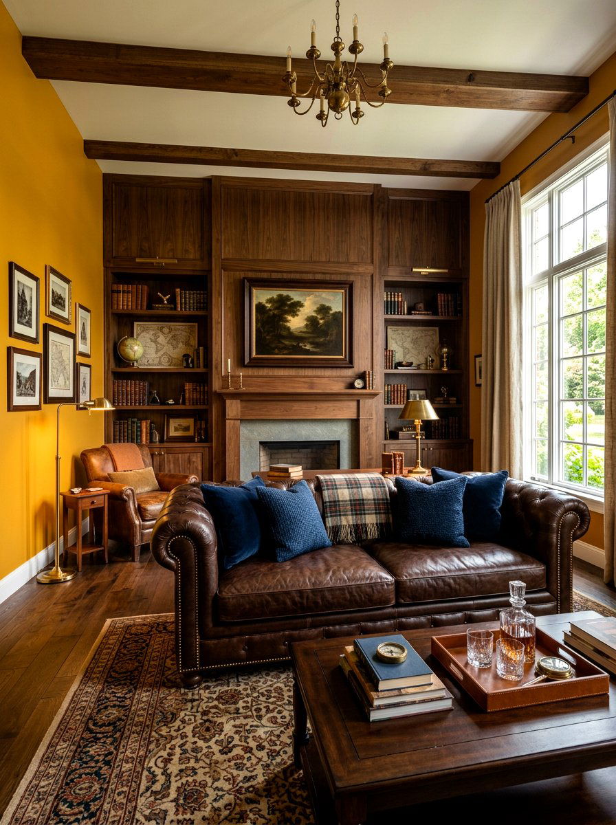 Ochre Yellow Den - 30 saturated color room ideas