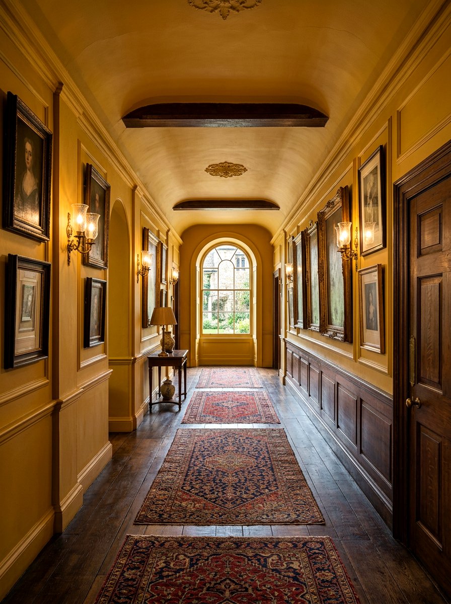 Ochre Yellow Hallway - 30 color drenched hallway ideas