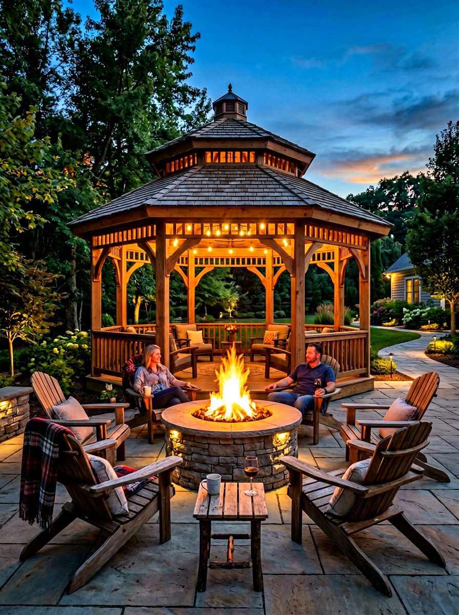 Octagon Gazebo With Fire Pit - 30 octagon gazebo ideas