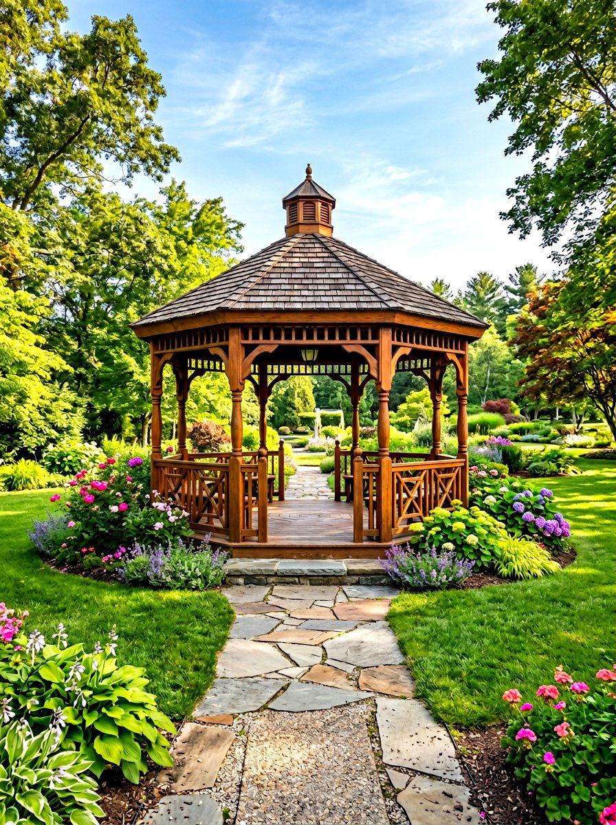 Octagonal Wood Gazebo - 30 budget gazebo ideas