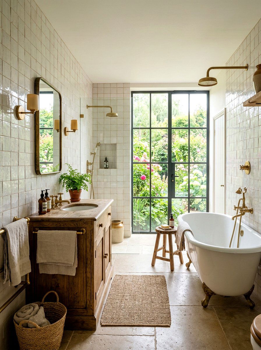 Off White Artisan Tile Light Grout - 30 light grout bathroom ideas