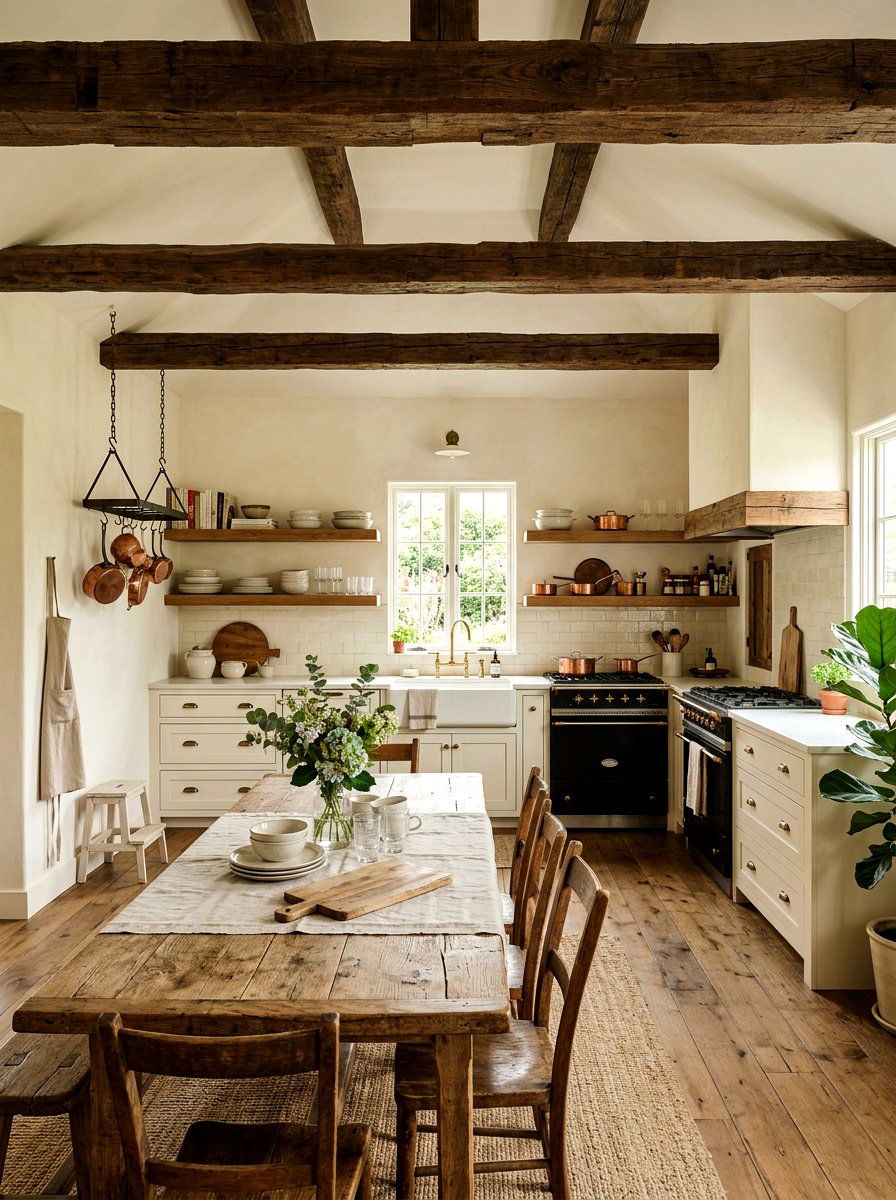 Off White Kitchen Wood Accents - 30 warm white kitchen ideas