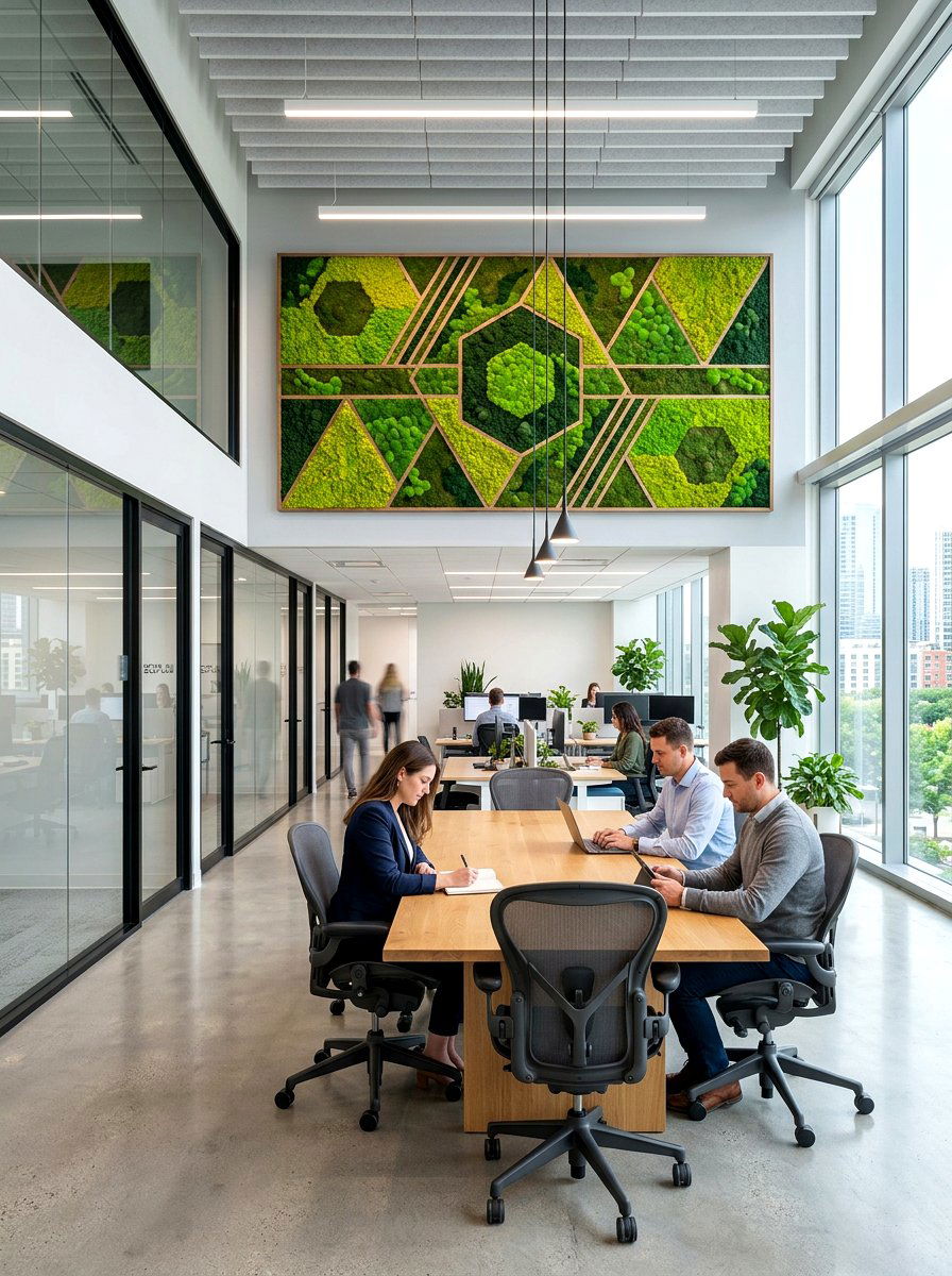 Office Acoustic Moss Panel - 30 living wall ideas