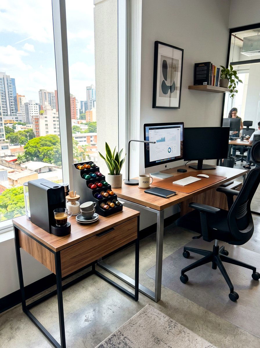 Office Desk Coffee Area - 30 home cafe ideas