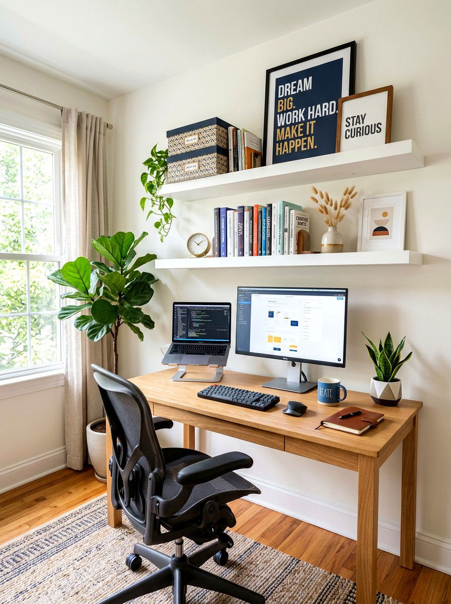 Office Floating Shelves - 30 floating shelf ideas