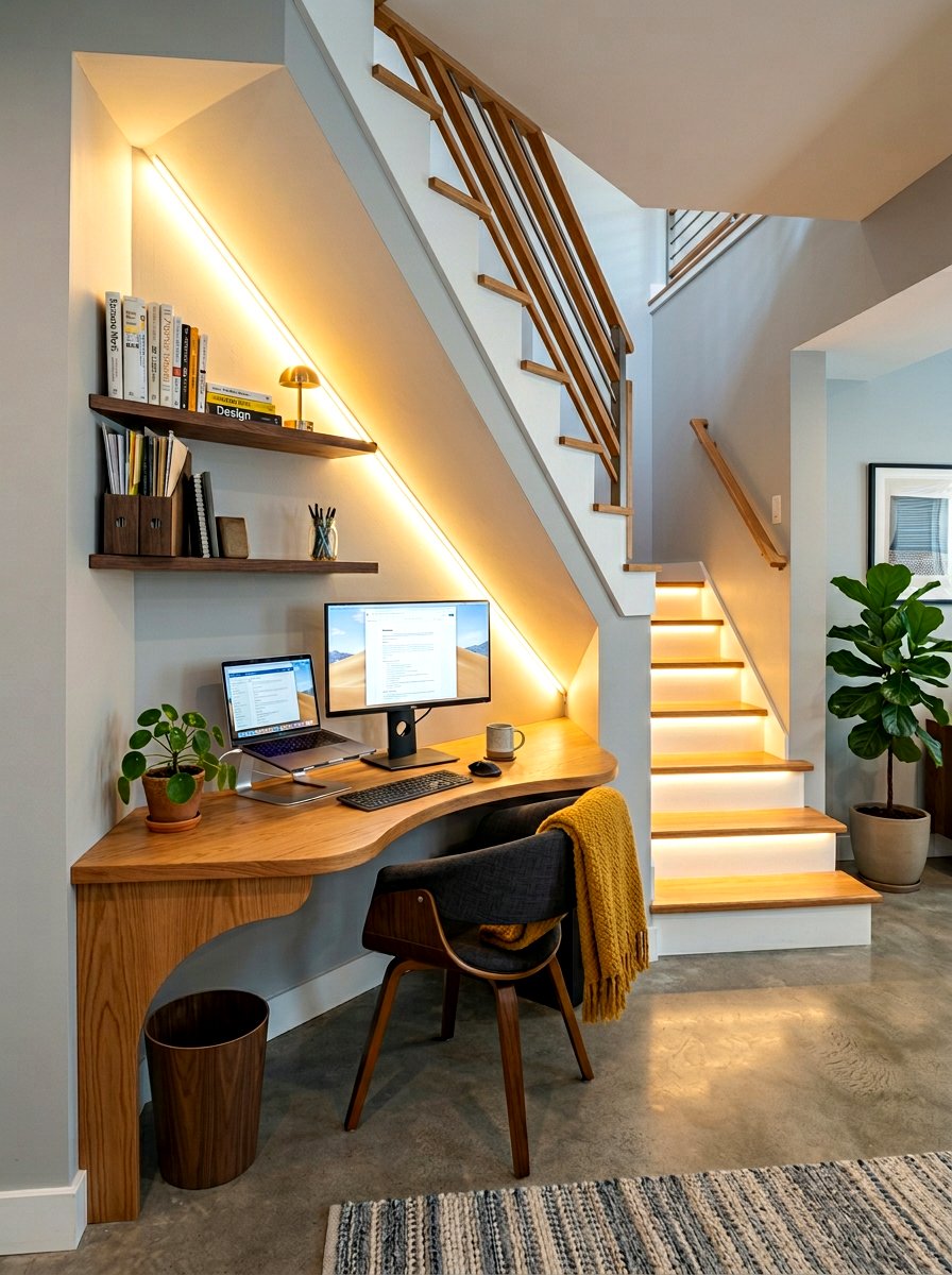 Office Under Basement Stairs - 30 basement office ideas