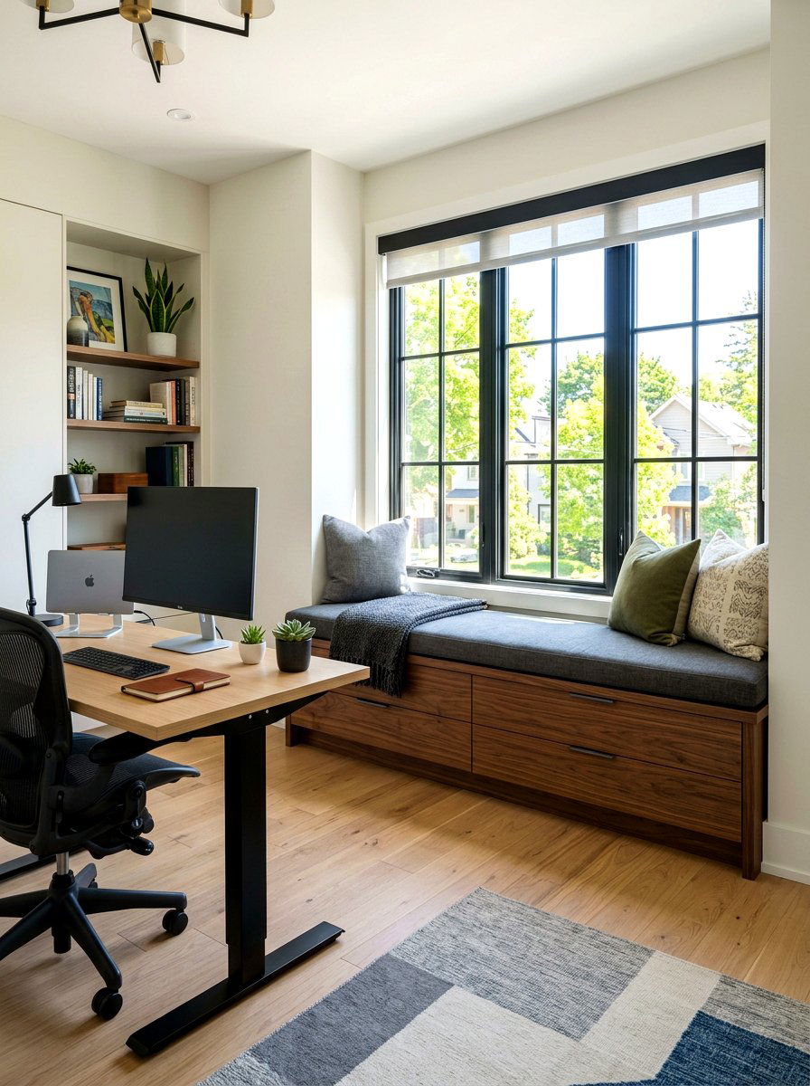 Office Window Bench Storage - 30 storage bench window seat ideas