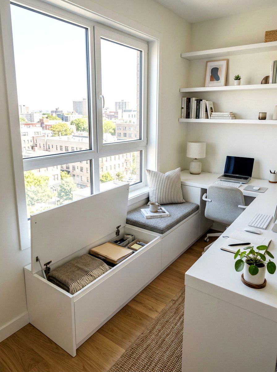 Office Window Seat With Hidden Storage - 30 office window seat ideas