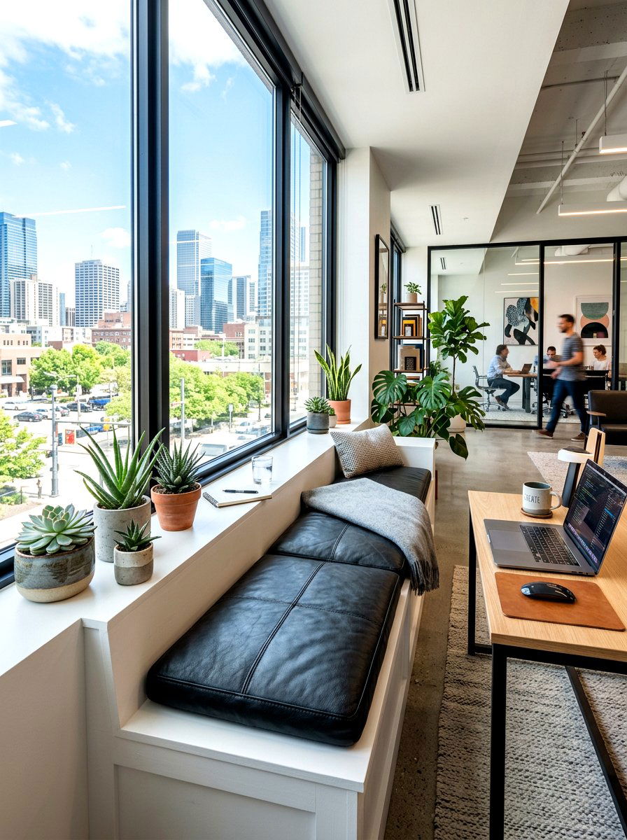 Office Window Seat - 30 bay window seating ideas