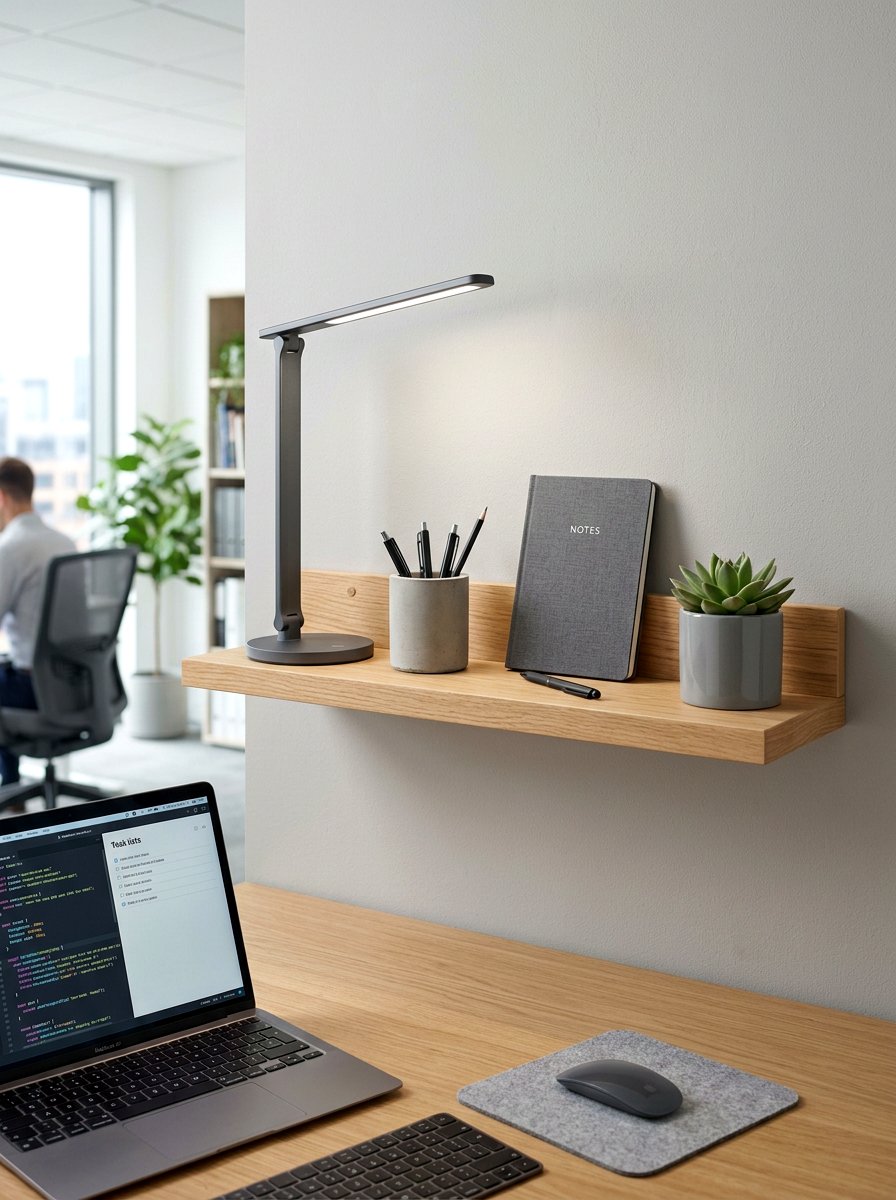 Office desk shelf - 30 minimalist shelf styling ideas