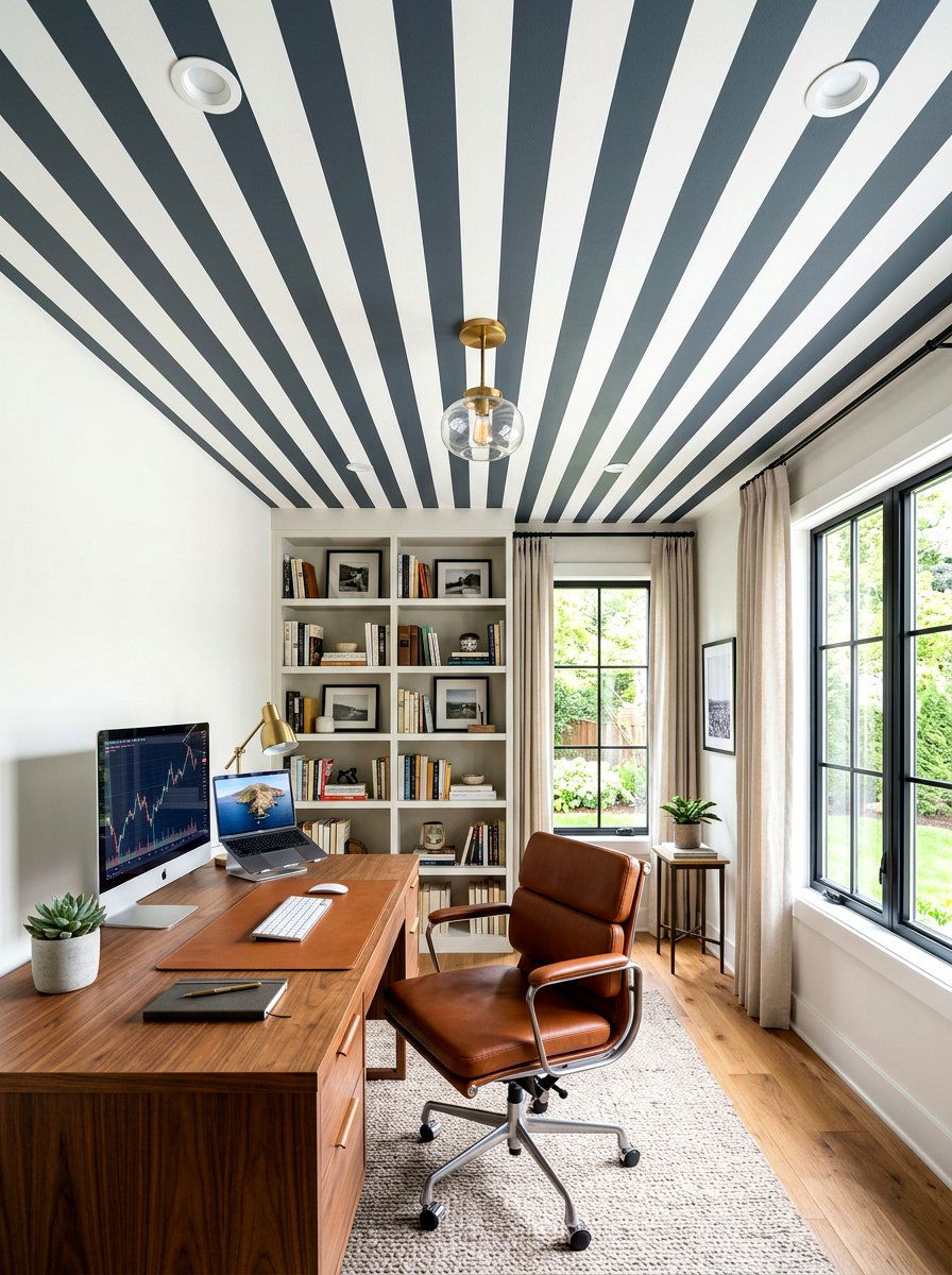 Office striped ceiling - 30 striped ceiling ideas