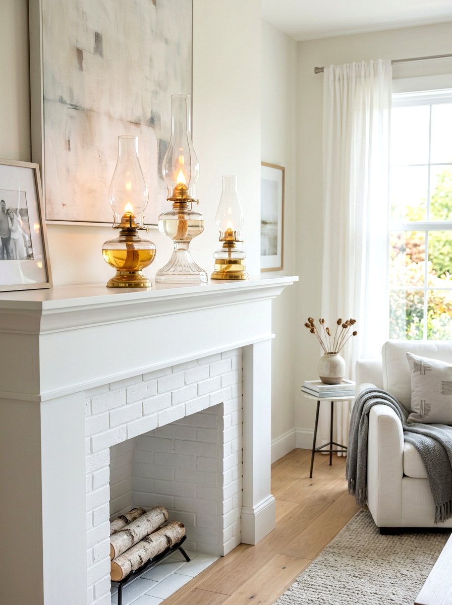 Oil Lamp Hearth - 30 analog home decor ideas