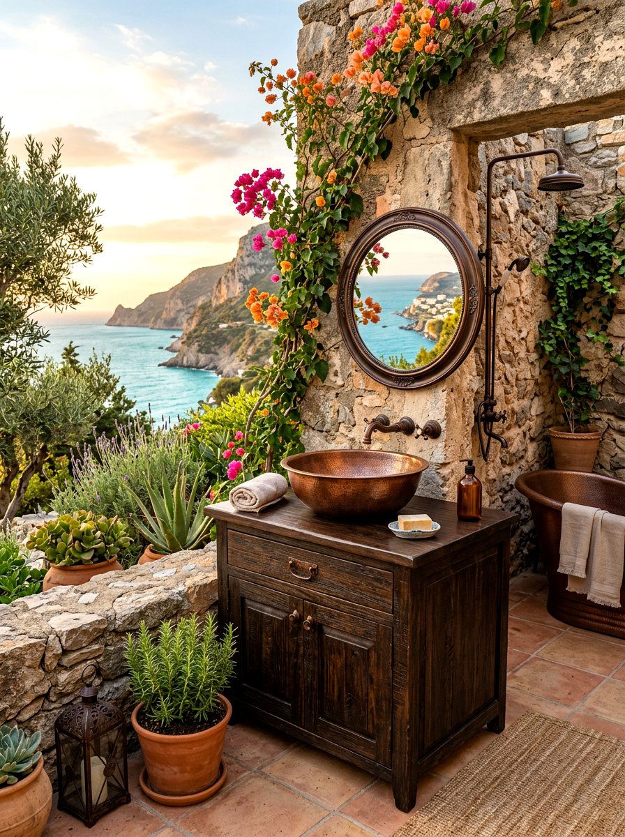 Oil rubbed bronze and copper bathroom - 30 mixed metal bathroom decor ideas