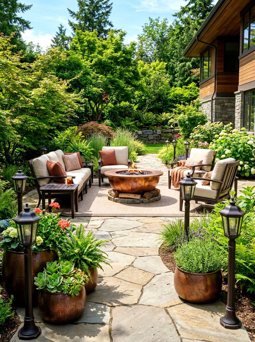 Oil rubbed bronze and copper patio - 30 mixed metal decor ideas