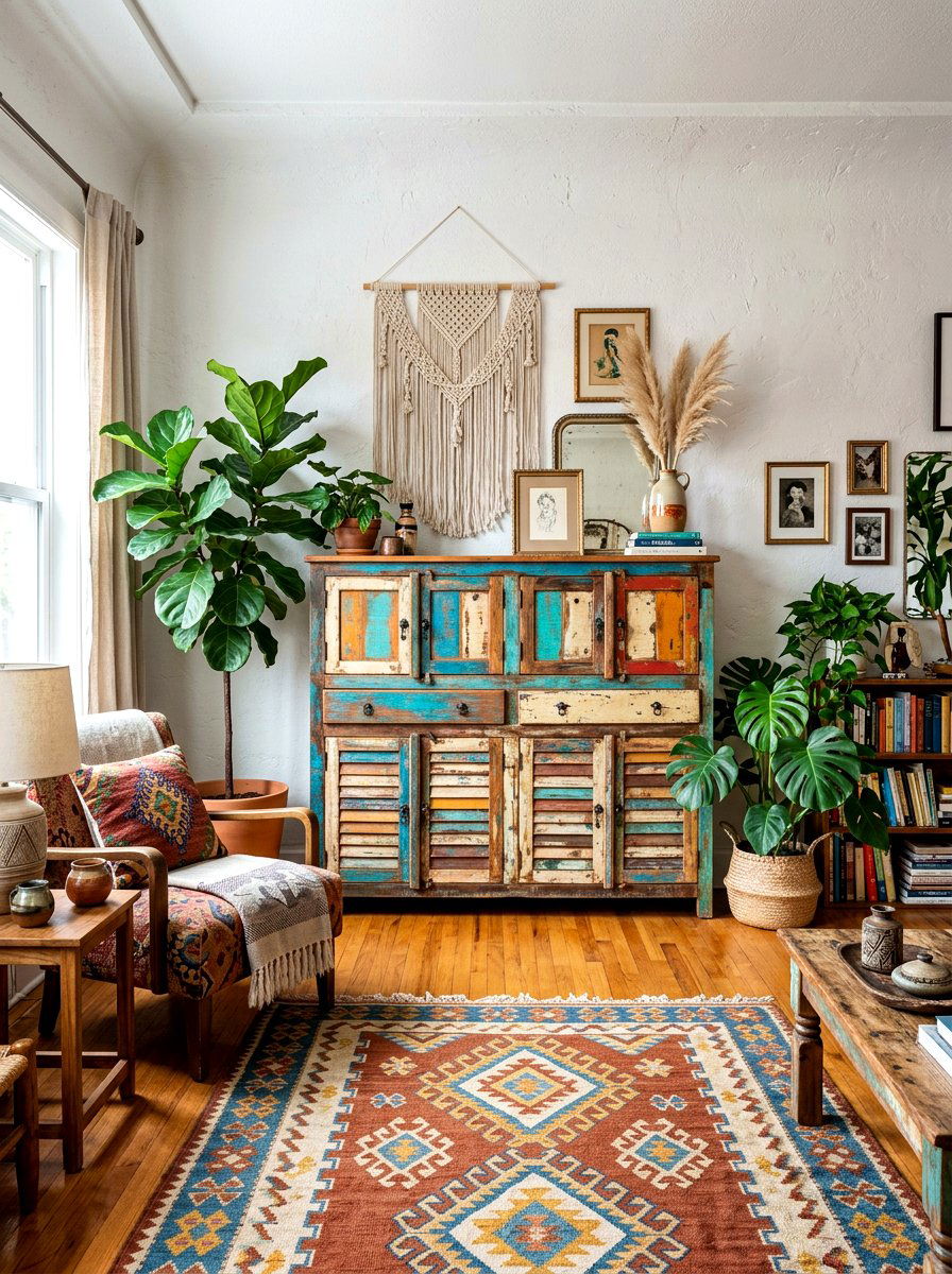 Old Boat Wood Cabinet - 30 reclaimed material decor ideas