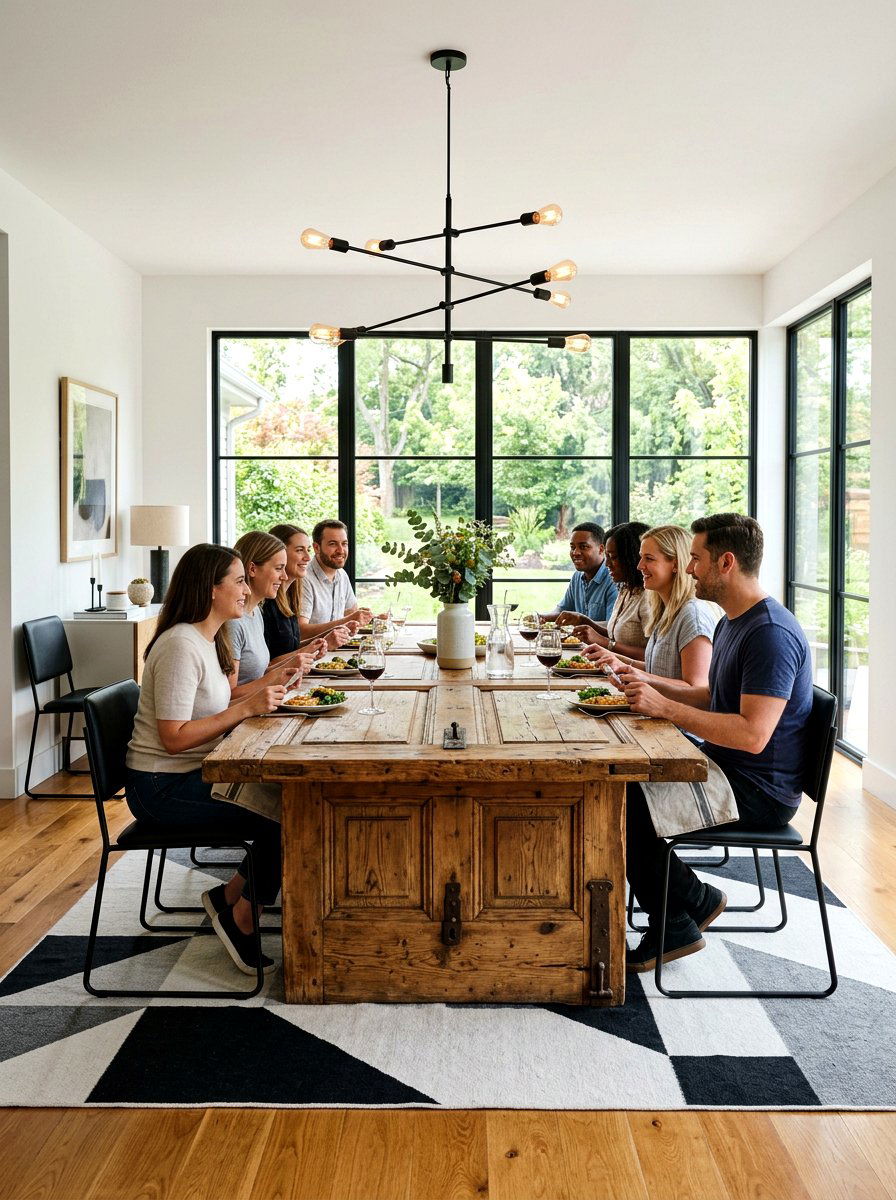 Old Door Dining Table - 30 vintage upcycled furniture ideas