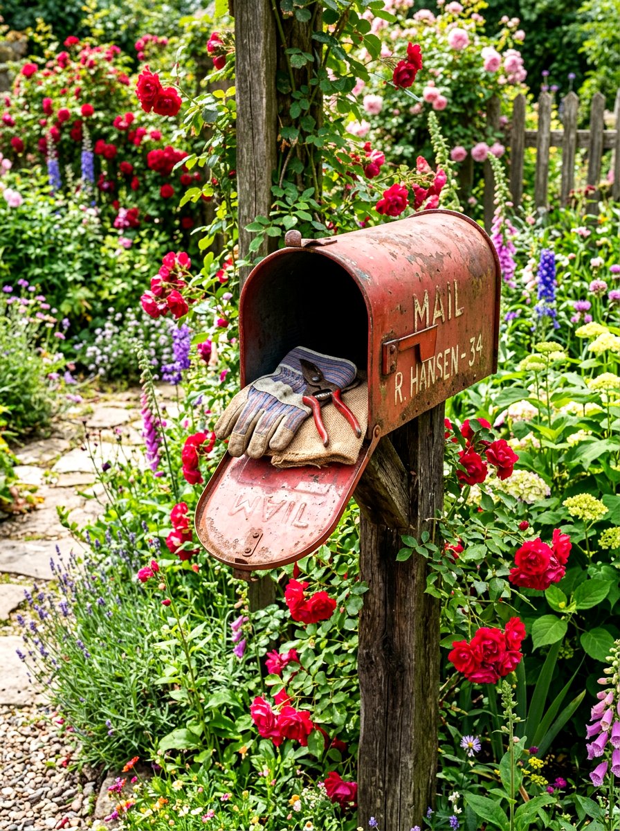 Old Mailbox Tool Stash - 30 garden tool organizer ideas