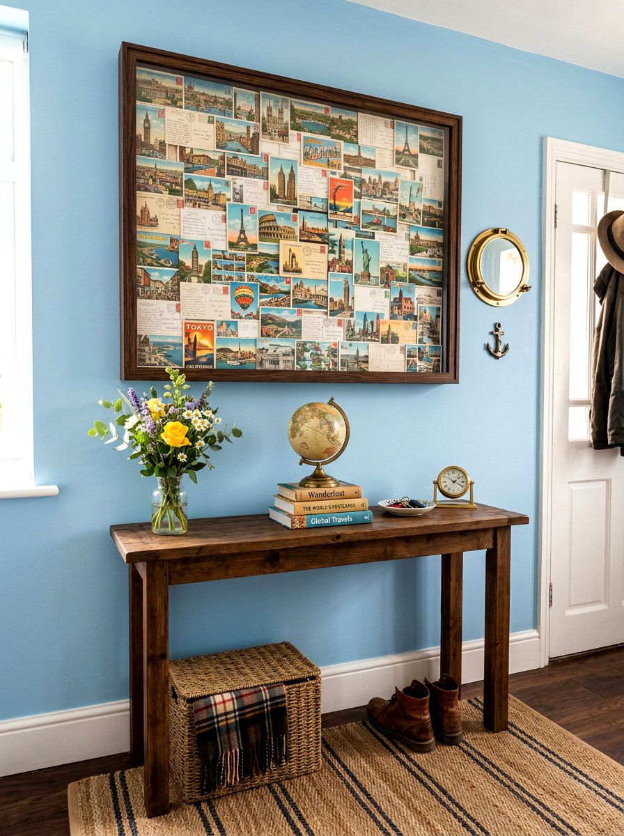 Old Postcard Collage Display - 30 vintage collage wall ideas