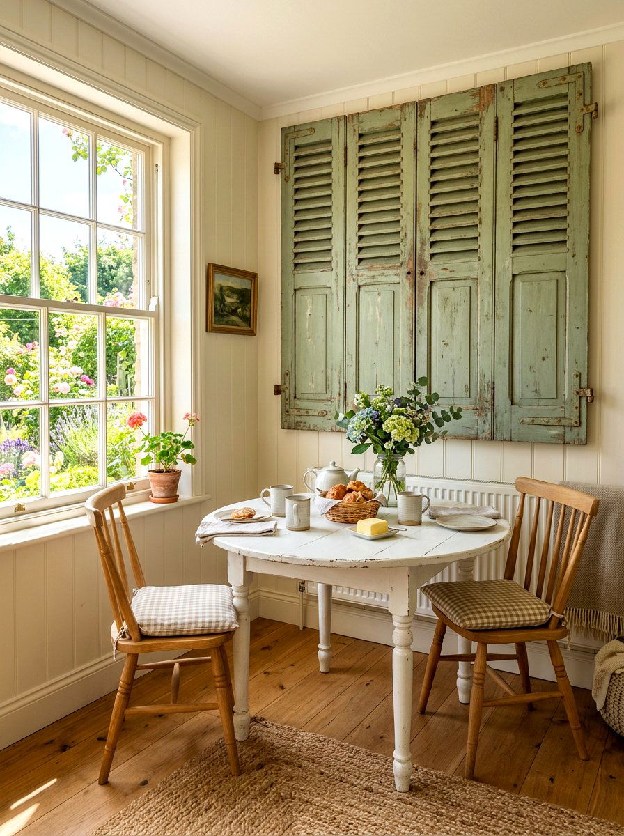 Old Shutter Wall Decor - 30 reclaimed material decor ideas