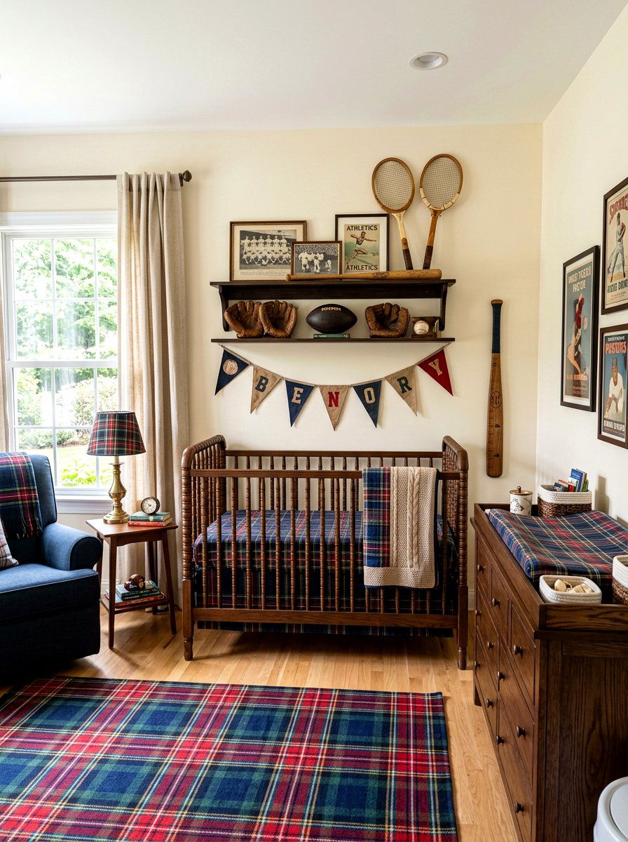 Old Sports Nursery - 30 vintage nursery ideas