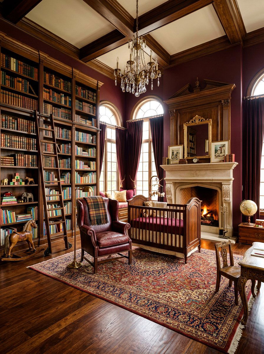 Old World Library Nursery - 30 vintage book nursery ideas