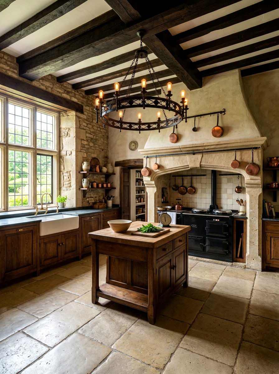Old World Manor Kitchen - 30 European farmhouse kitchen ideas