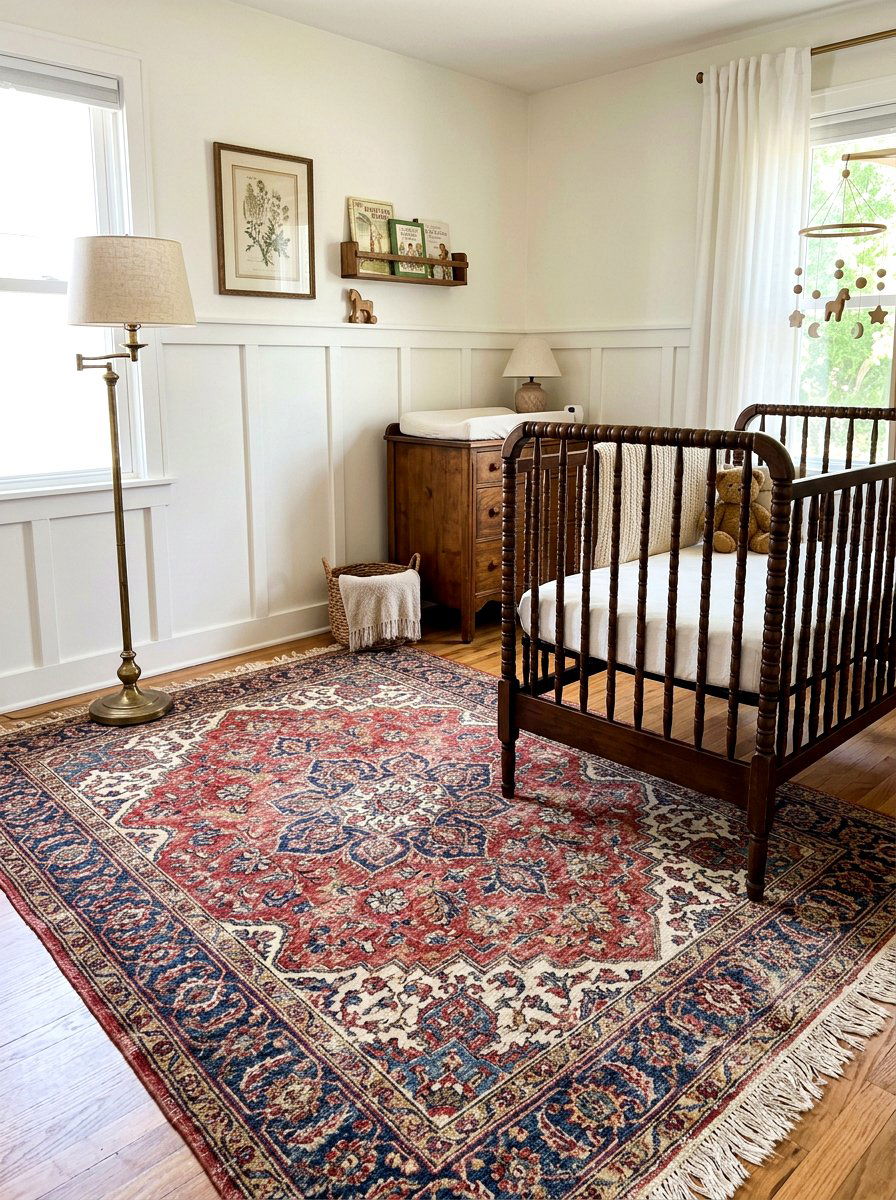 Old World Nursery Rug - 30 soft heirloom nursery ideas
