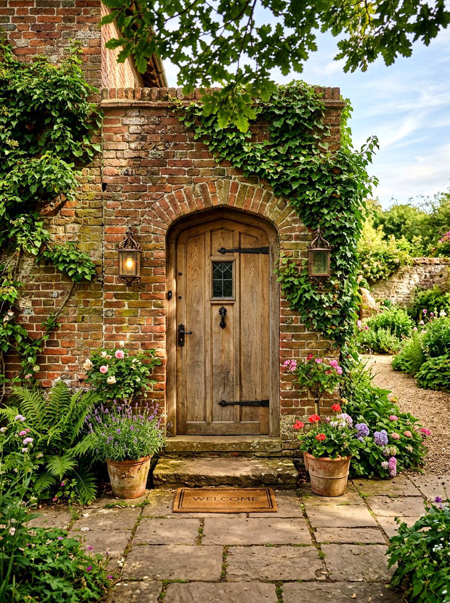 Old World Reclaimed Brick Entryway - 30 brick stoop ideas