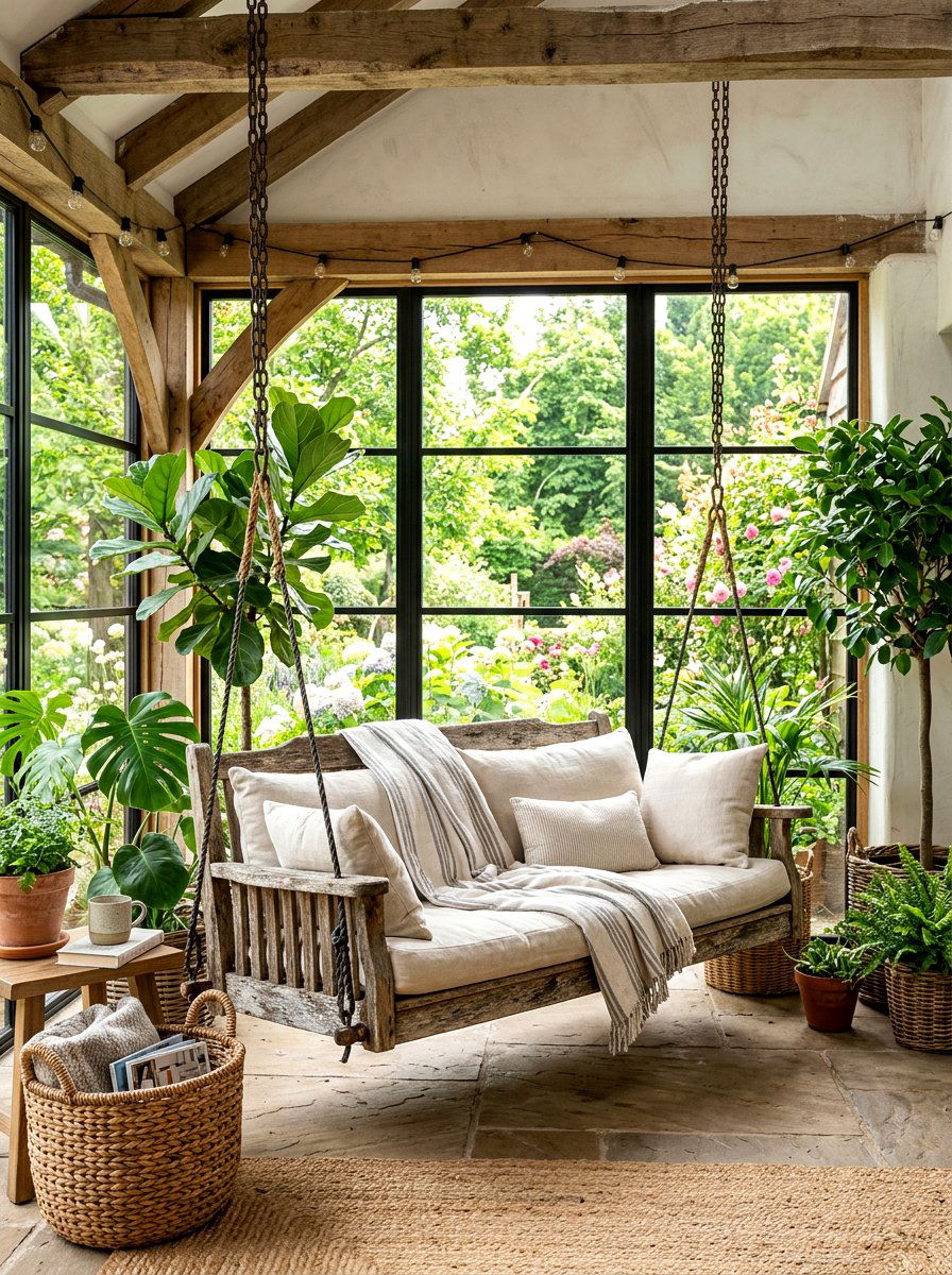 Old porch swing - 30 flea market decor ideas