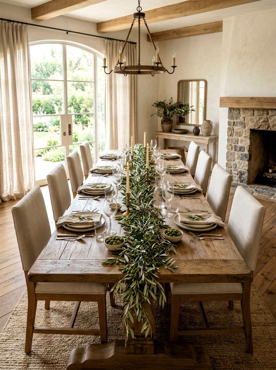 Olive Branch Table Runner - 30 olive branch centerpiece ideas