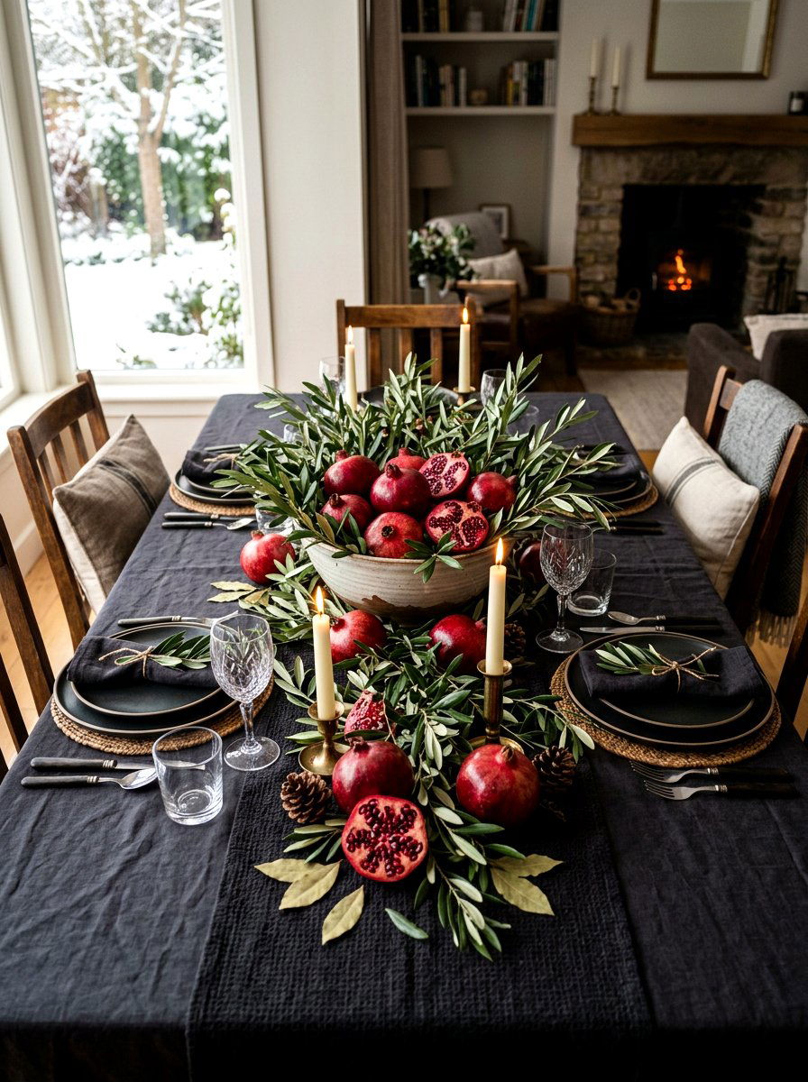Olive Branch With Pomegranates - 30 olive branch centerpiece ideas