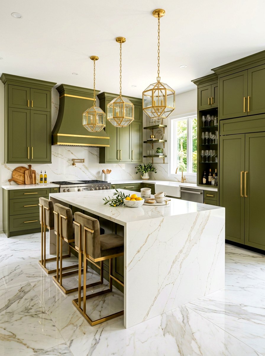 Olive Green And Gold Kitchen - 30 olive green kitchen aesthetic ideas