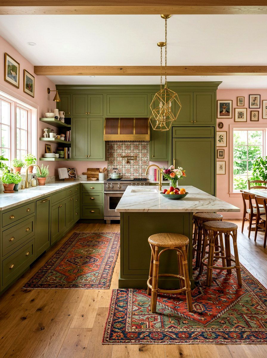 Olive Green And Pink Kitchen - 30 olive green kitchen aesthetic ideas