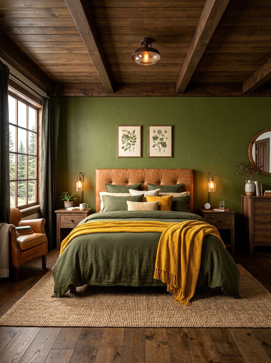 Olive Green Bedroom - 30 healing color bedroom ideas