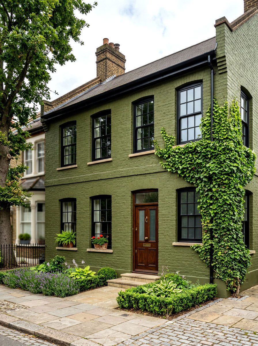 Olive Green Brick House - 30 olive green exterior ideas