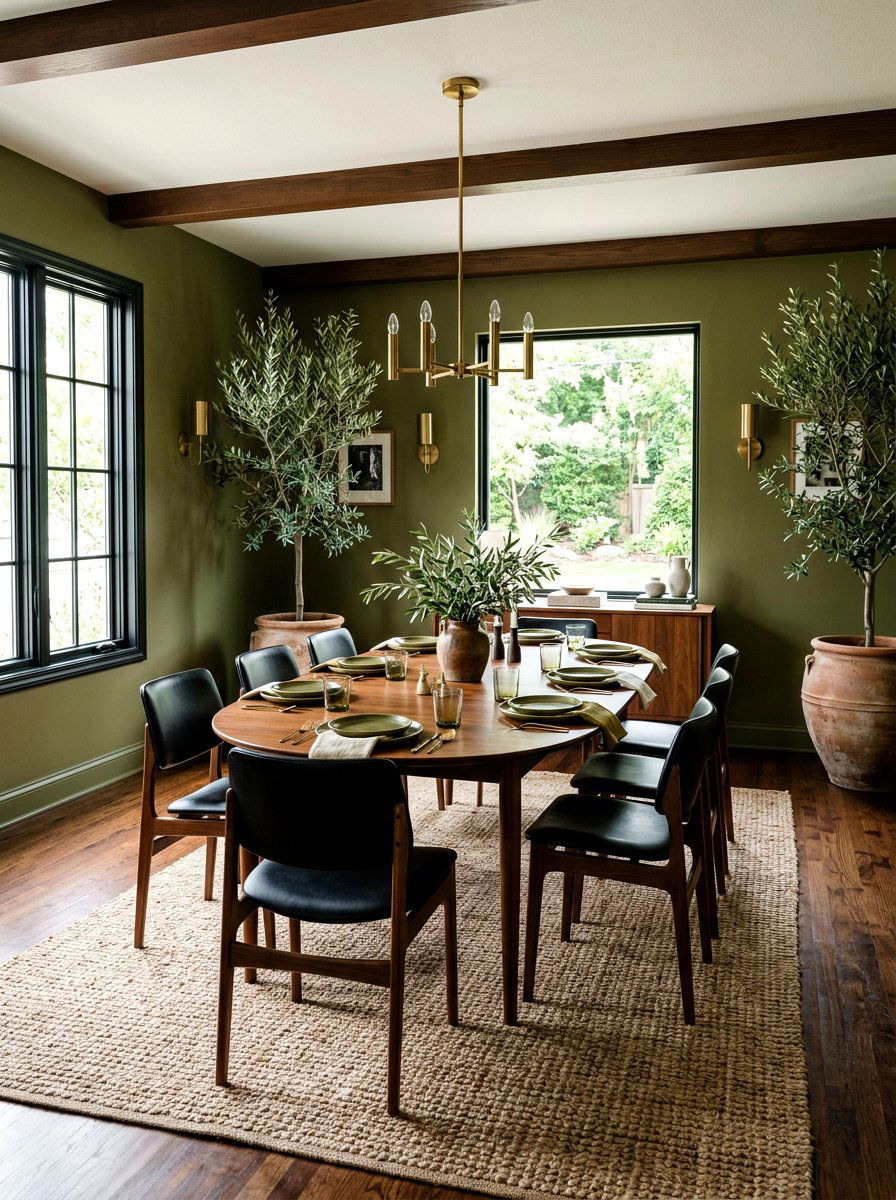 Olive Green Dining Room - 30 green dining room ideas