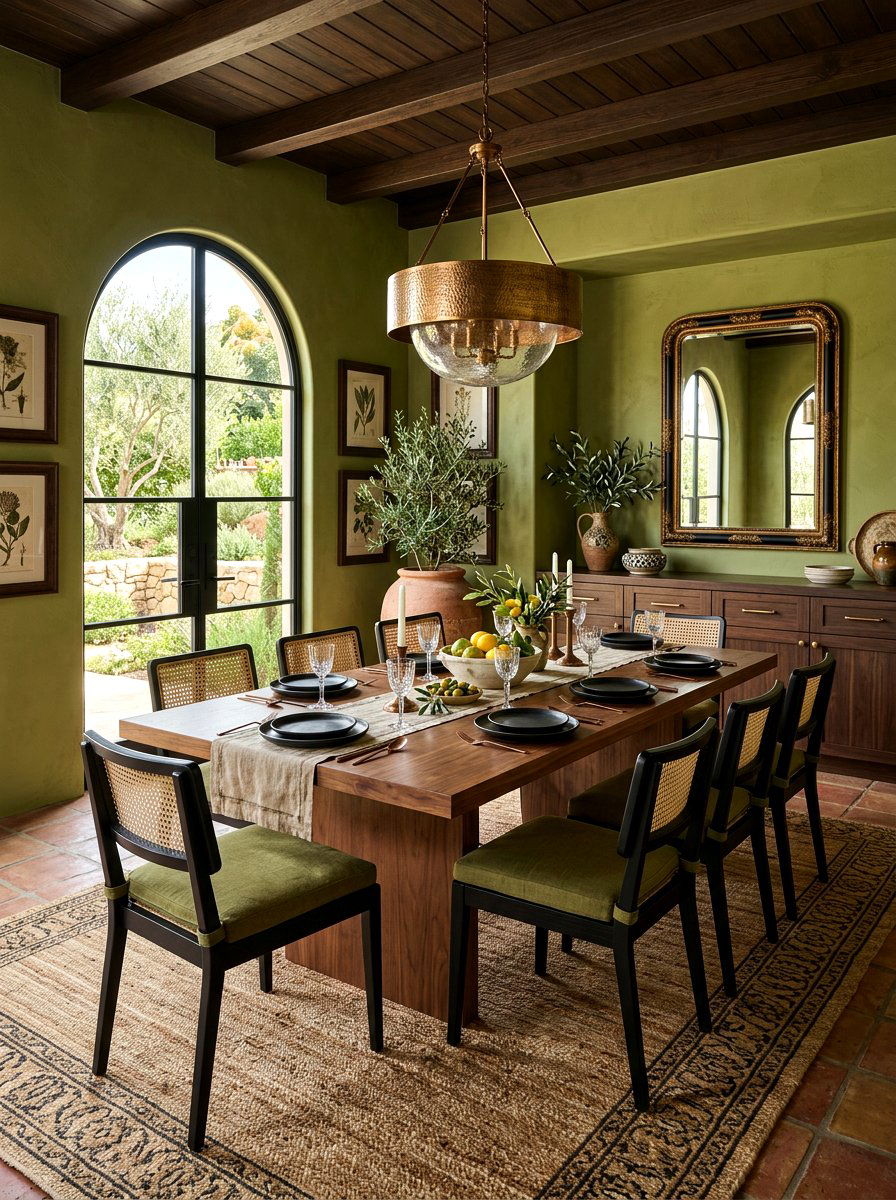 Olive Green Dining Room - 30 dining room color ideas