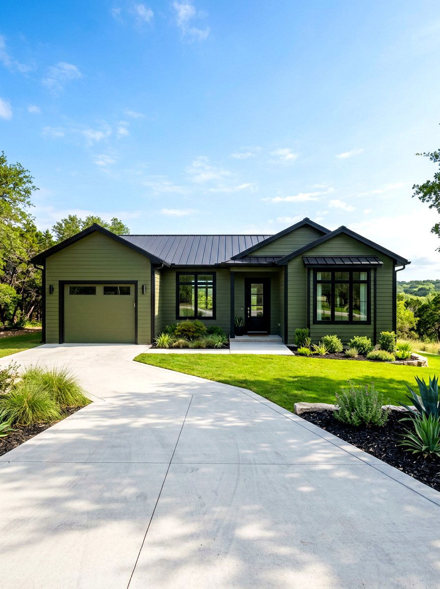 Olive Green Exterior With Black Trim - 30 olive green exterior ideas