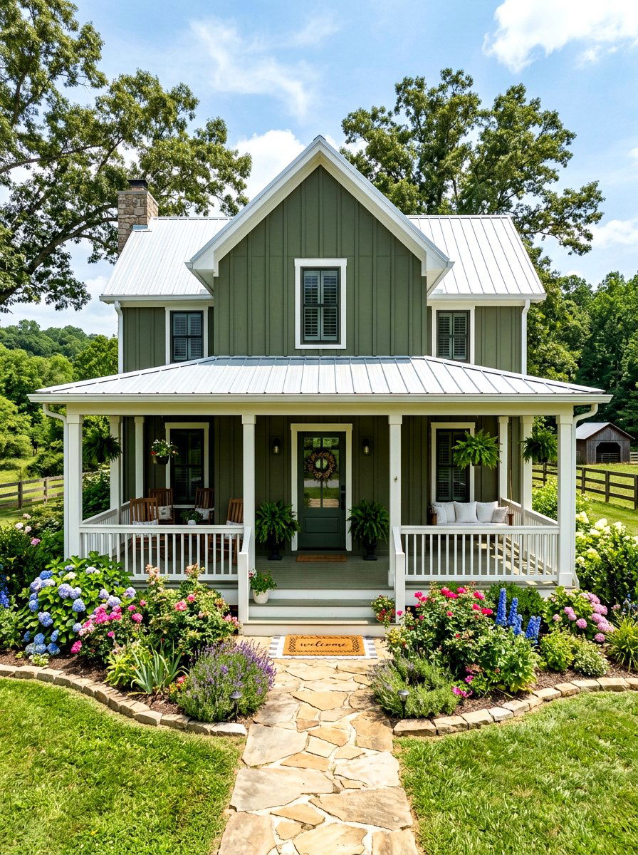 Olive Green Farmhouse Exterior - 30 olive green exterior ideas