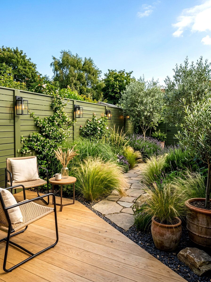 Olive Green Fence - 30 fence paint ideas