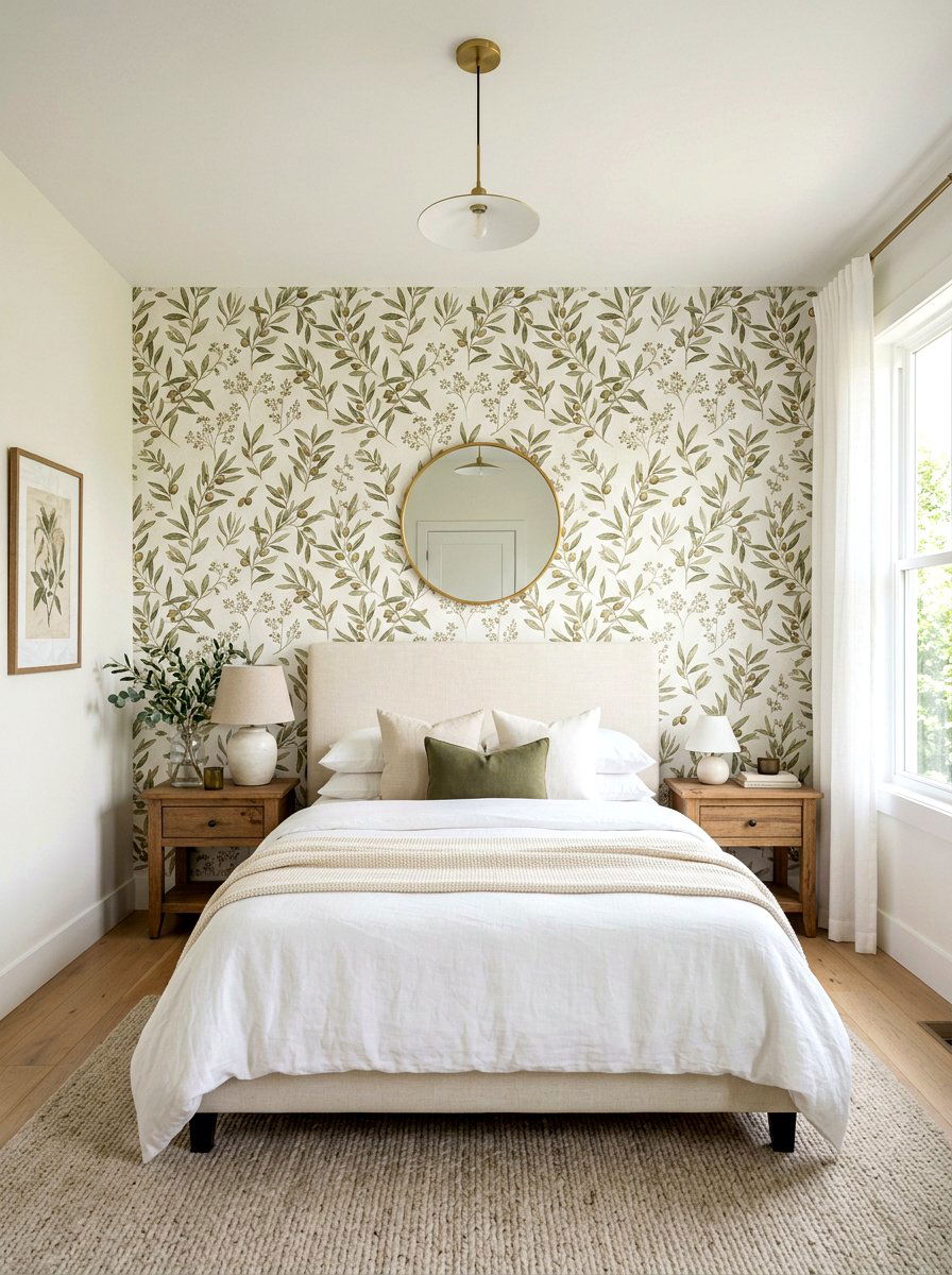 Olive Green Floral Wallpaper Bedroom - 30 olive and cream bedroom ideas