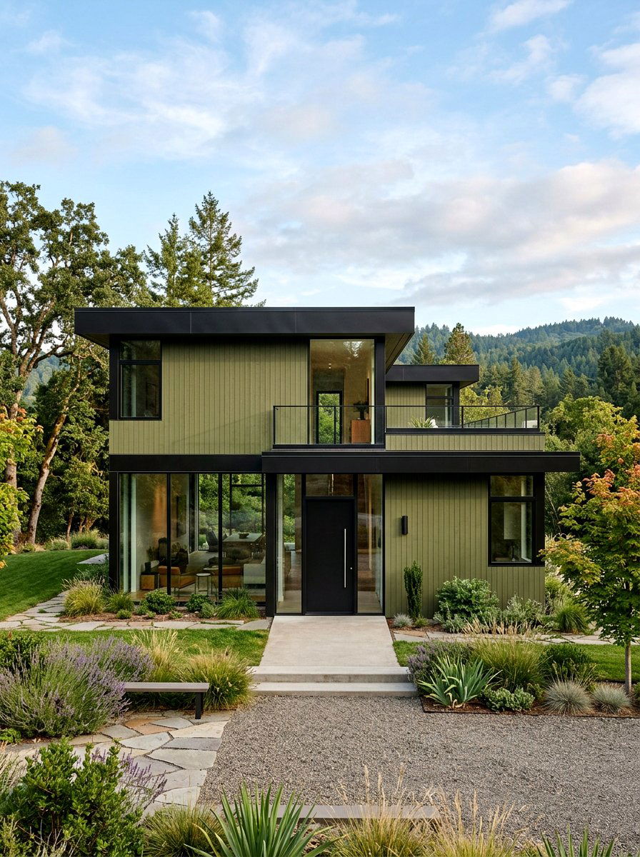 Olive Green House Black Trim - 30 house trim color ideas