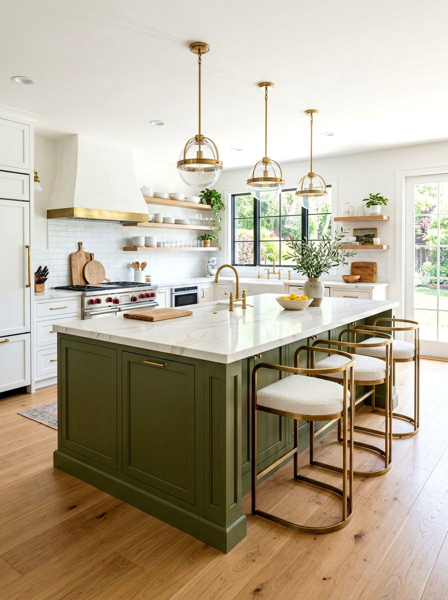 Olive Green Kitchen Island - 30 olive green kitchen aesthetic ideas
